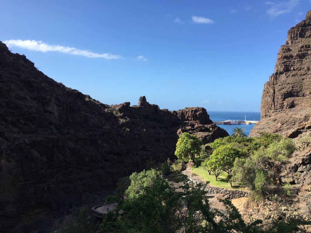 Eine Woche La Gomera: Blick vom Garten auf Valle Gran Rey