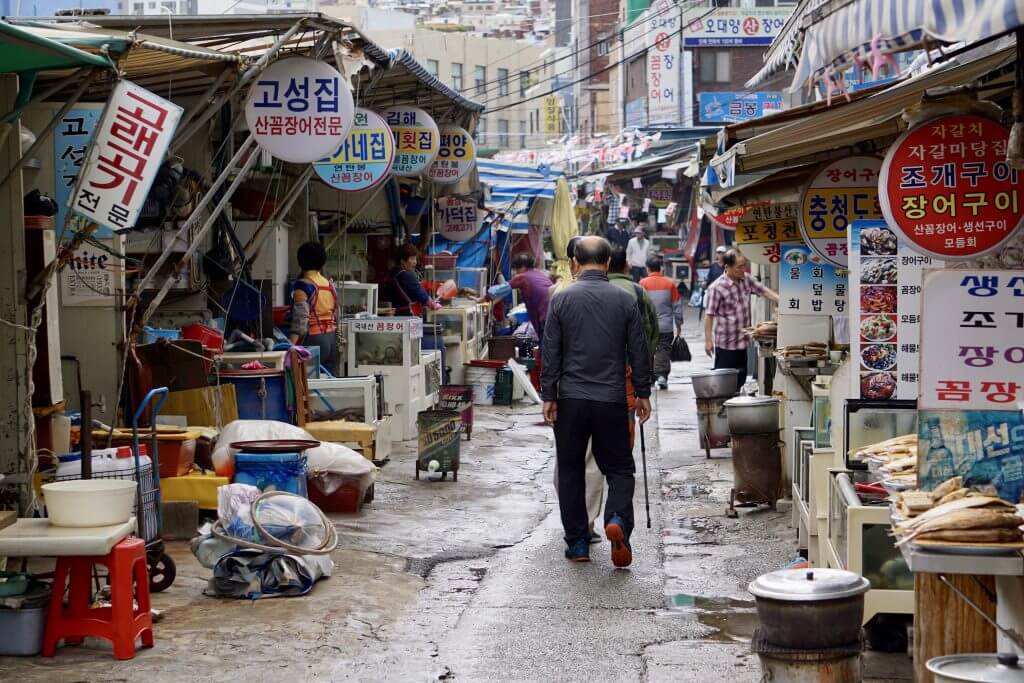 Fakten über Südkorea: Markt in Busan